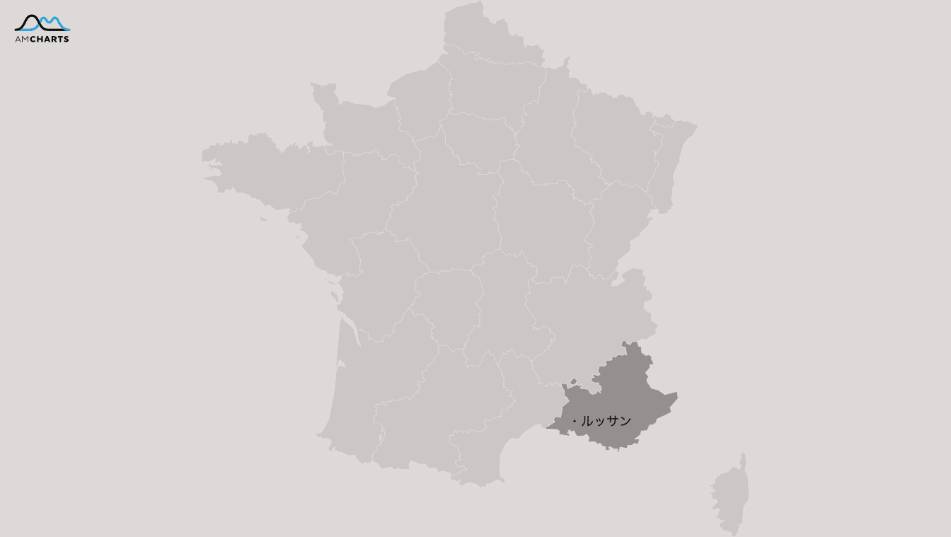 フランス 南仏地方の小さな町ルッサン（lussan）の地図